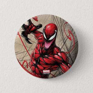 Macaron Rond 5 Cm Spider-Man   Carnage bondit vers l'avant