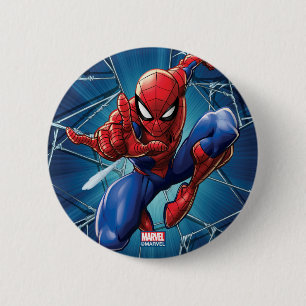 Macaron Rond 5 Cm Spider-Man   Leap de tir sur le Web