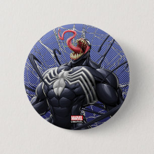 Macaron Rond 5 Cm Spider-Man   Symbiote de venin se détachant