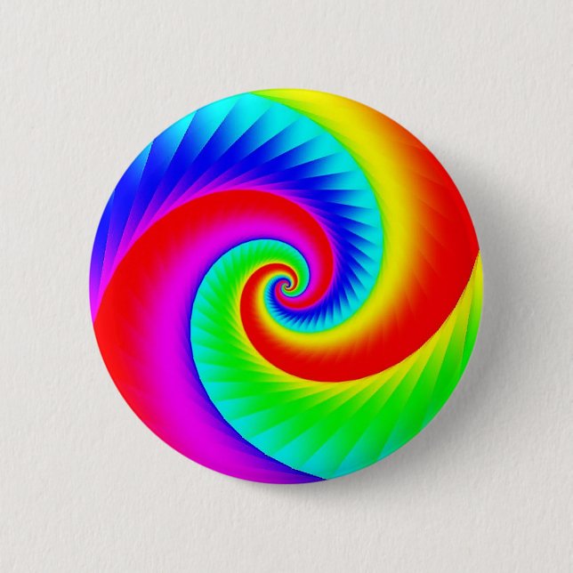 Macaron Rond 5 Cm Spirale arc-en-ciel classique (Devant)