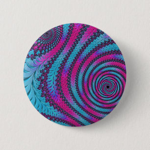 Macaron Rond 5 Cm Spirale Magenta et Cyan
