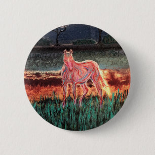 Macaron Rond 5 Cm Spirit Dream Horse, Peint