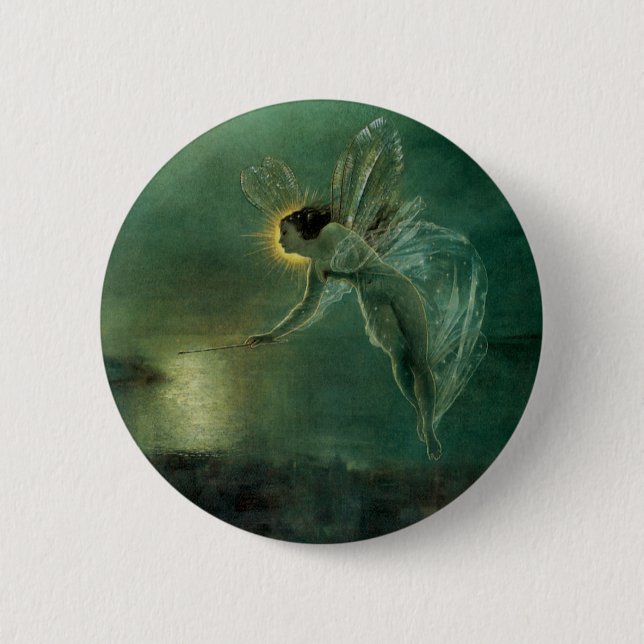 Macaron Rond 5 Cm Spirit of the Night par Grimshaw, Fée victorienne (Devant)