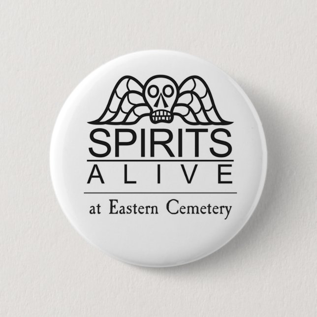 Macaron Rond 5 Cm Spirits Alive logo sur un bouton (Devant)