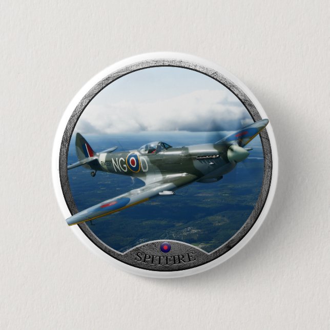 Macaron Rond 5 Cm Spitfire (Devant)