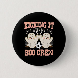 Macaron Rond 5 Cm Spooky Halloween Soccer Kicking It With My Boo Cre