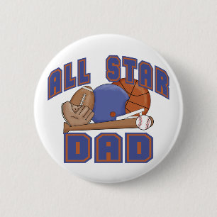 Macaron Rond 5 Cm SPORTS de papa d'All Star