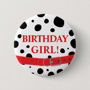 Macaron Rond 5 Cm Spots dalmatiens Anniversaire fille ou garçon