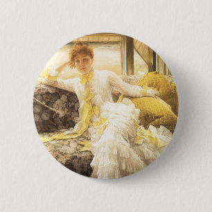 Macaron Rond 5 Cm Spring (Balnéaire) par James Tissot, Vintage Portr