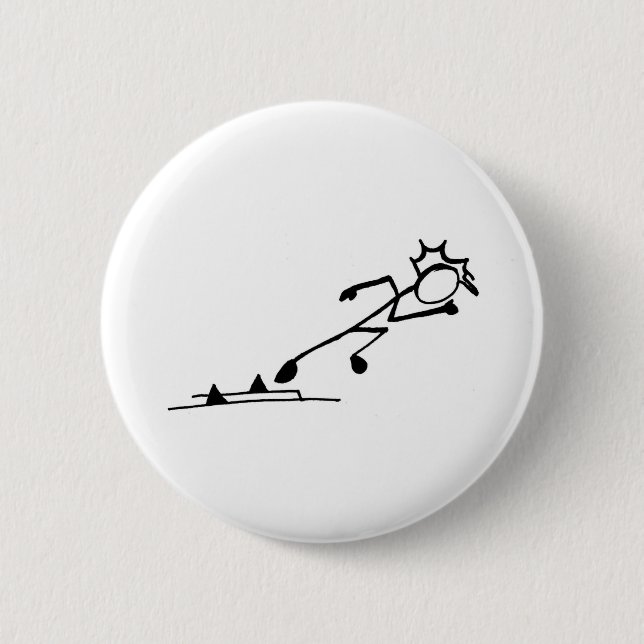 Macaron Rond 5 Cm Sprinter Stickman Track and Field (Devant)