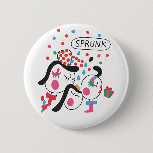 Macaron Rond 5 Cm SPRUNK Caractères de fête de dessin coloré Art Imp