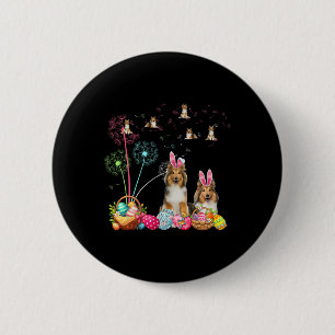 Macaron Rond 5 Cm Squad Easter Couple Bunny Shelts Dandelions Chasse