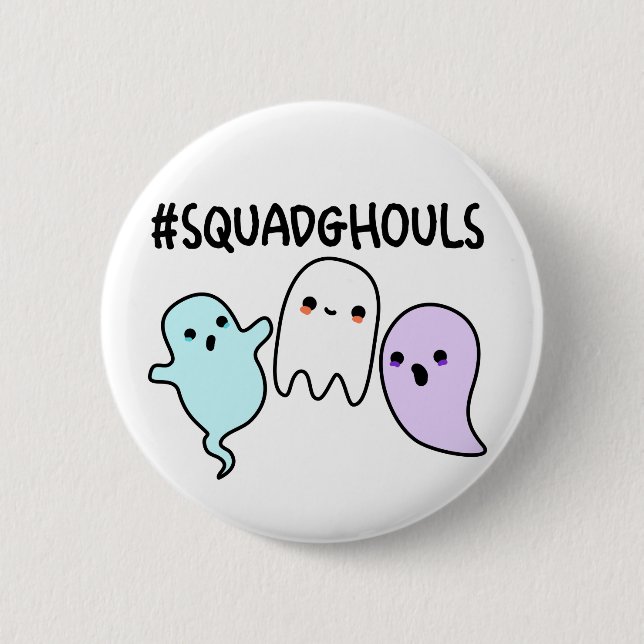 Macaron Rond 5 Cm Squad Ghouls Drôle Jeu d'Halloween (Devant)