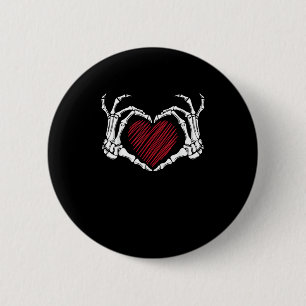 Macaron Rond 5 Cm Squelette Coeur main signe costume tendance Hallow