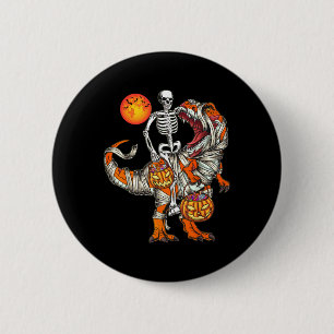 Macaron Rond 5 Cm Squelette de dinosaure Halloween T Rex Citrouille 