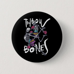 Macaron Rond 5 Cm Squelette de Muay Thai - Boxe thaïlandaise et kick