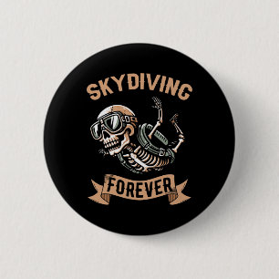 Macaron Rond 5 Cm Squelette de parachutisme en skydiving - Sky Surfi
