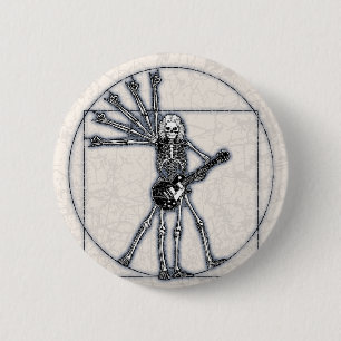 Macaron Rond 5 Cm Squelette de Vitruvian
