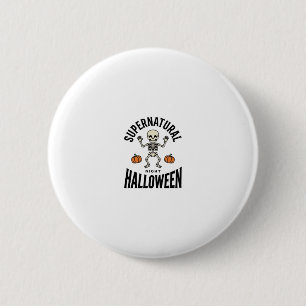 Macaron Rond 5 Cm Squelette d'Halloween Surnaturel Drôle Vintage_1