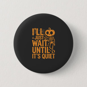 Macaron Rond 5 Cm Squelette drôle d'Halloween attendant un design ca