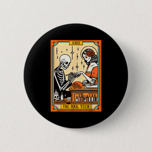 Macaron Rond 5 Cm Squelette Drôle Patron d'Ongle La Vie de Technicie