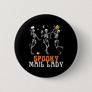 Macaron Rond 5 Cm Squelette éffrayant Danser Mail Lady Postal Worker