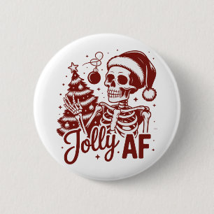 Macaron Rond 5 Cm Squelette Jolly Af Snarky Noël Sarcastique Drôle