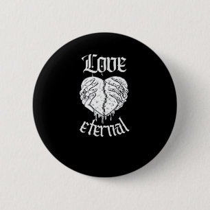 Macaron Rond 5 Cm Squelette Mains Coeur Gothique Classique