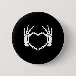 Macaron Rond 5 Cm Squelette Mains Coeur Signer Retro Costume Hallowe
