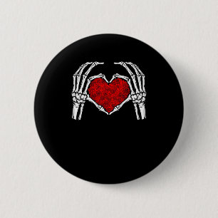 Macaron Rond 5 Cm Squelette Mains de coeur Signe Saint Valentin Mign