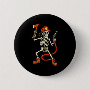 Macaron Rond 5 Cm Squelette Pompier Halloween Pompier Garçons Enfant