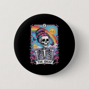 Macaron Rond 5 Cm Squelette sarcastique la carte de tarot drôle Idga