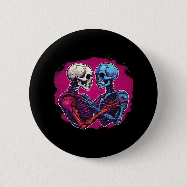 Macaron Rond 5 Cm Squelette traditionnel américain tenant main tatou (Devant)