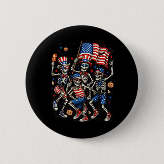 Macaron Rond 5 Cm Squelettes patriotiques Halloween Cadeau drôle et 