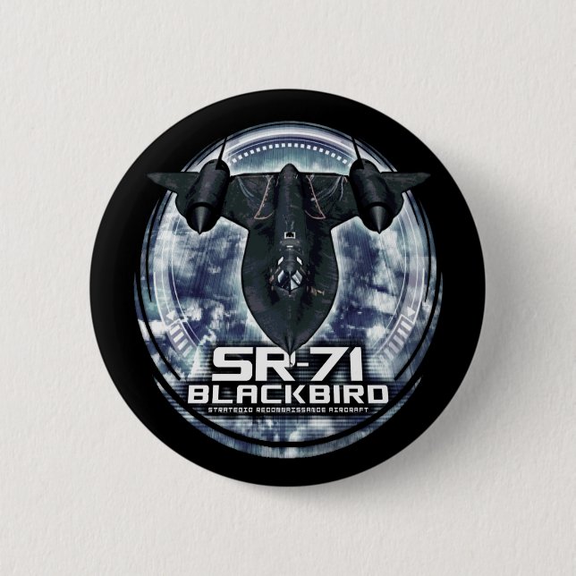 Macaron Rond 5 Cm SR-71 Blackbird (Devant)