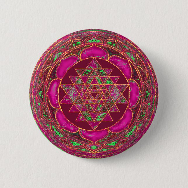 Macaron Rond 5 Cm Sri Lakshmi Yantra Mandala (Devant)