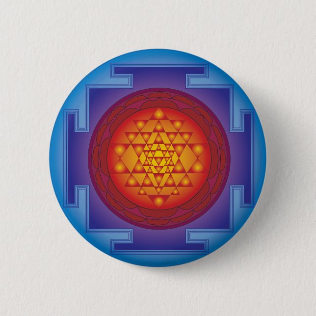 MACARON ROND 5 CM SRI YANTRA - FLAMME (Devant)