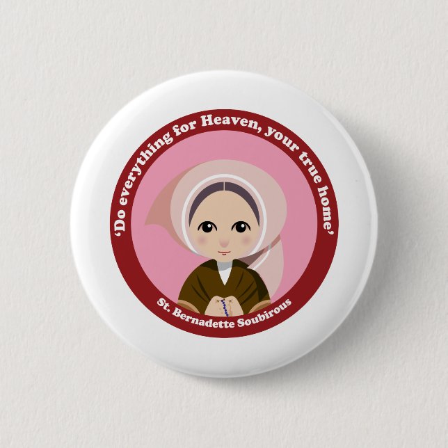Macaron Rond 5 Cm St Bernadette Soubirous (Devant)