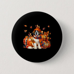 Macaron Rond 5 Cm St. Bernard Thanksgiving Leopard Citrouilles autom