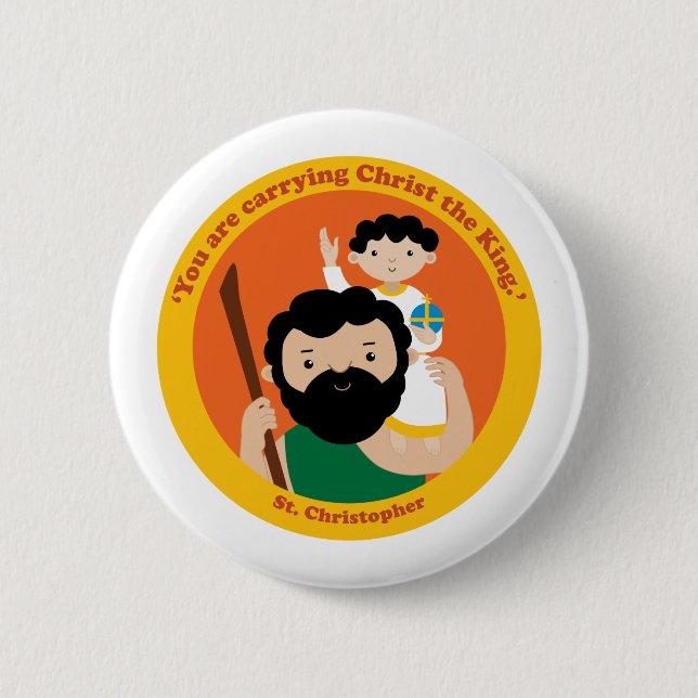Macaron Rond 5 Cm St. Christopher (Devant)