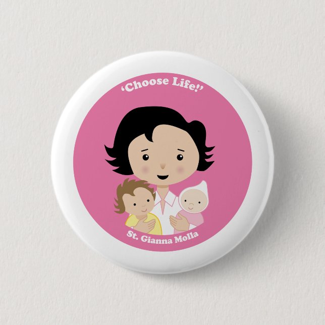 Macaron Rond 5 Cm St Gianna Molla (Devant)