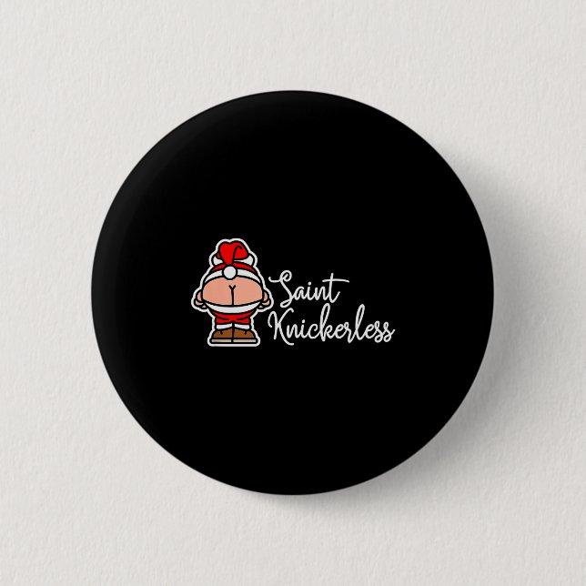Macaron Rond 5 Cm St. Knickerless Funny Mooning Santa Claus Christma (Devant)