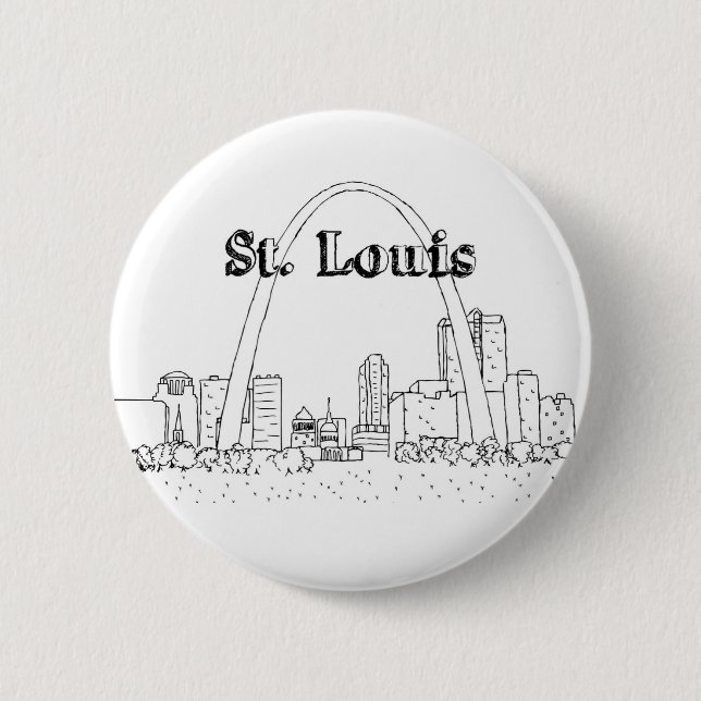 Macaron Rond 5 Cm St. Louis Arc Vacances Dessin Vacances Art Voyage (Devant)