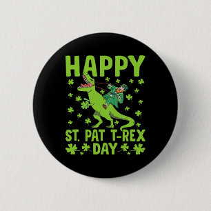 Macaron Rond 5 Cm St Pat Trex Day Dinosaure Saint Patricks Day St Pa