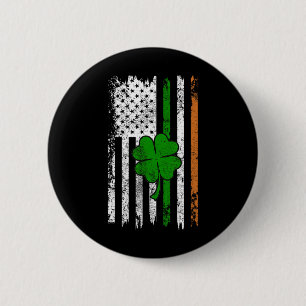Macaron Rond 5 Cm St Patrick Day Drapeau irlandais américain Retro S
