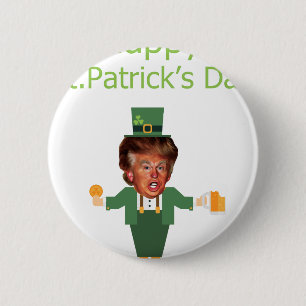 Macaron Rond 5 Cm st patrick trump leprechaun