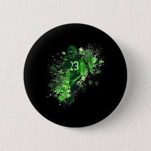Macaron Rond 5 Cm St Patricks Day Football Américain Trèfle