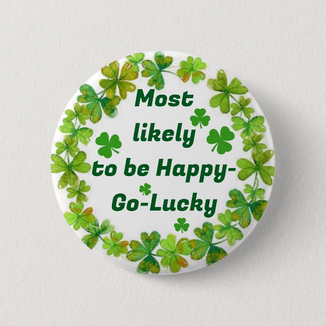 Macaron Rond 5 Cm St. Patrick's Happy Go Lucky (Devant)