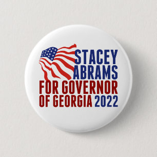 Macaron Rond 5 Cm Stacey Abrams pour les élections du gouverneur de