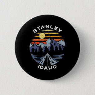 Macaron Rond 5 Cm Stanley Idaho Montagnes Vacances Camping Souvenir